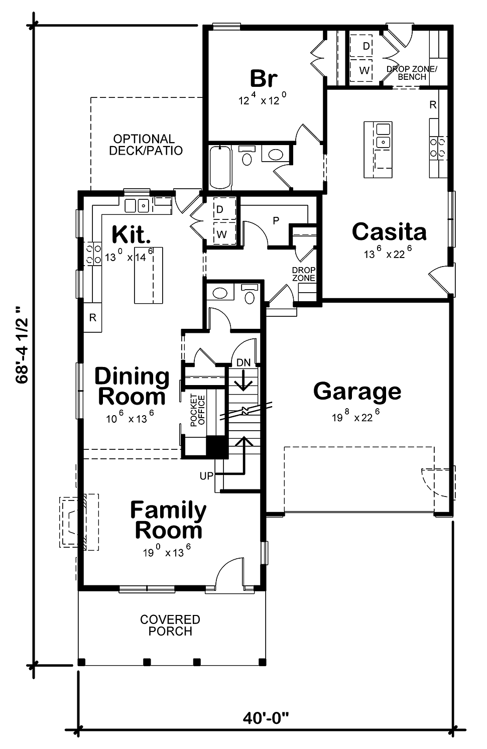 House Plan 80429 Level One