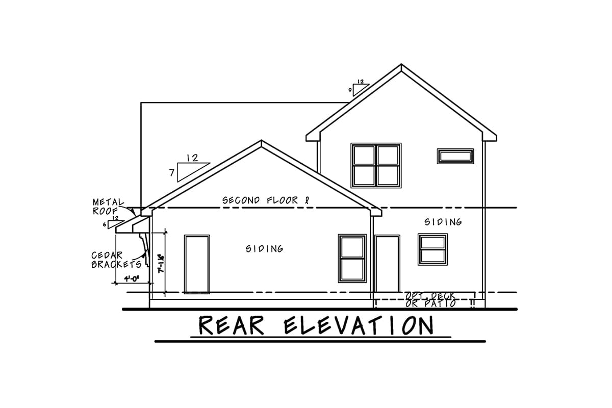 House Plan 80429 Rear Elevation