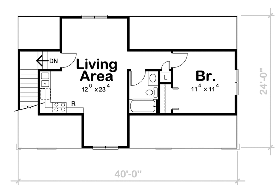 Garage-Living Plan 80438 Level Two