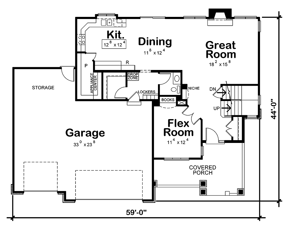 House Plan 80441 Level One