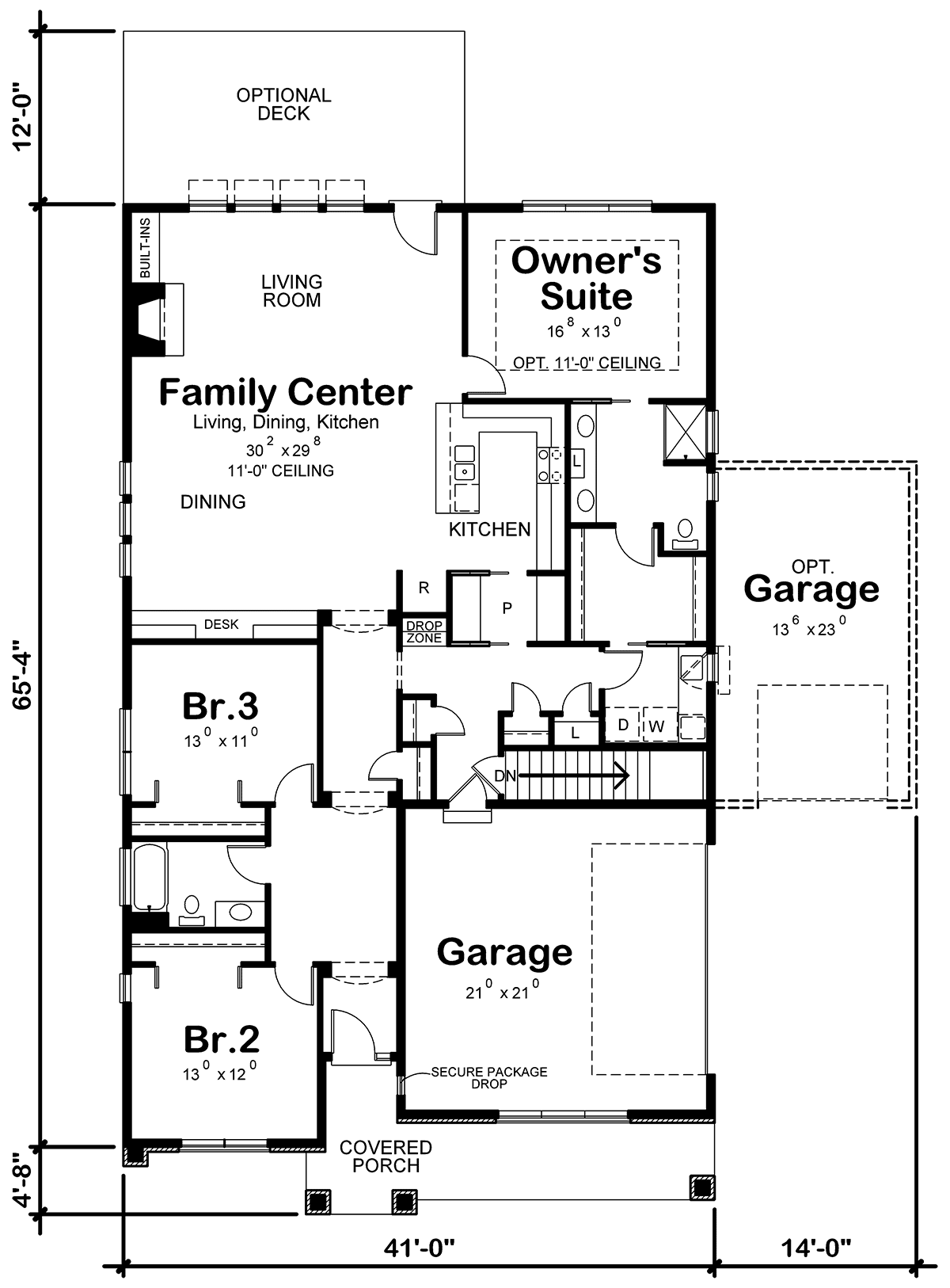 House Plan 80442 Level One