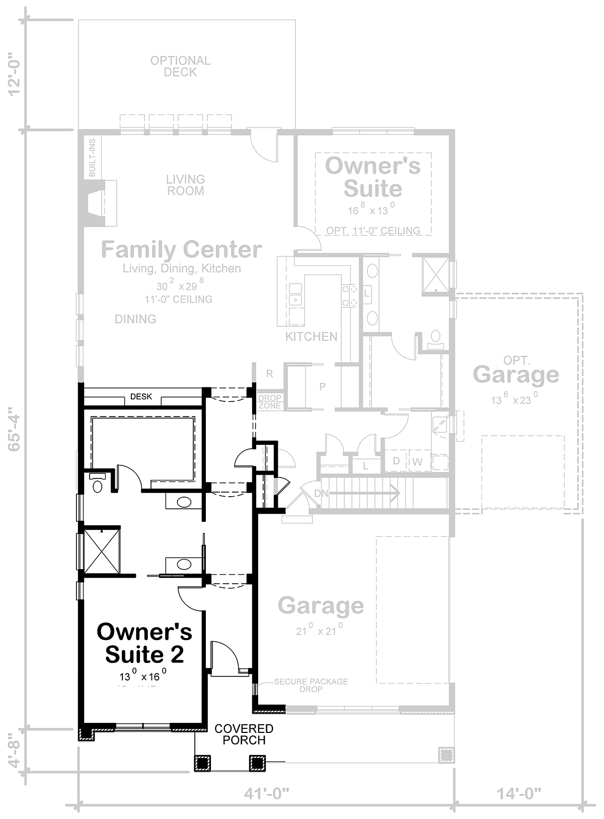 House Plan 80442 Alternate Level One