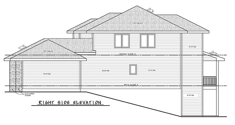 Traditional Plan with 3296 Sq. Ft., 5 Bedrooms, 4 Bathrooms, 3 Car Garage Picture 2