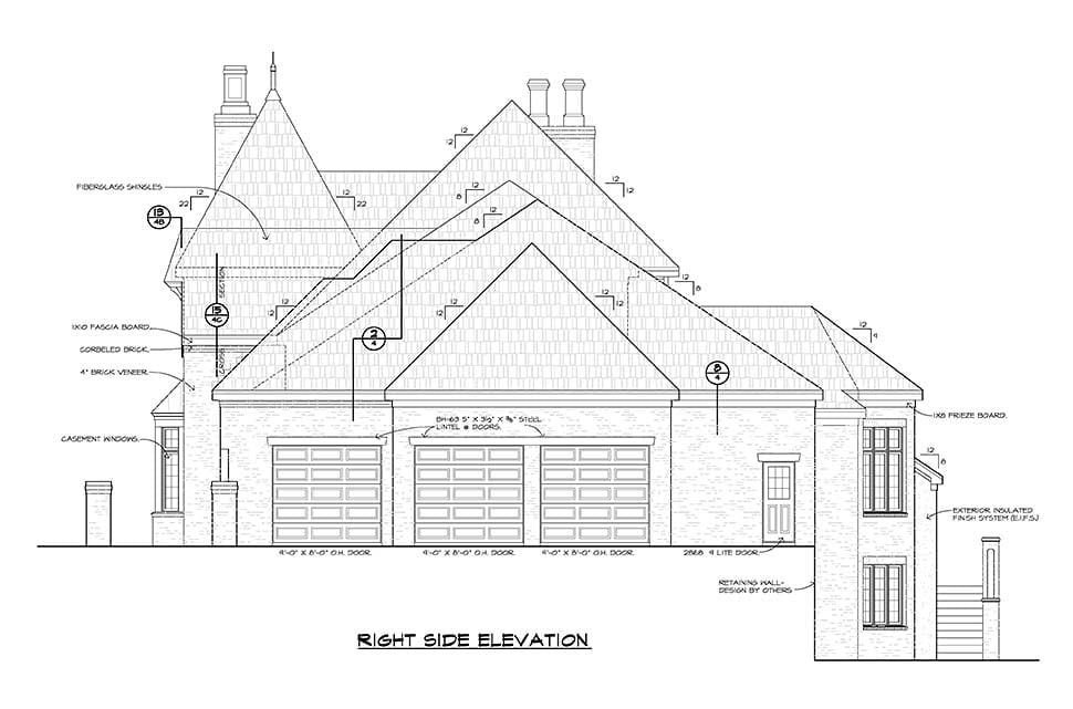 European Plan with 4583 Sq. Ft., 4 Bedrooms, 6 Bathrooms, 3 Car Garage Picture 2