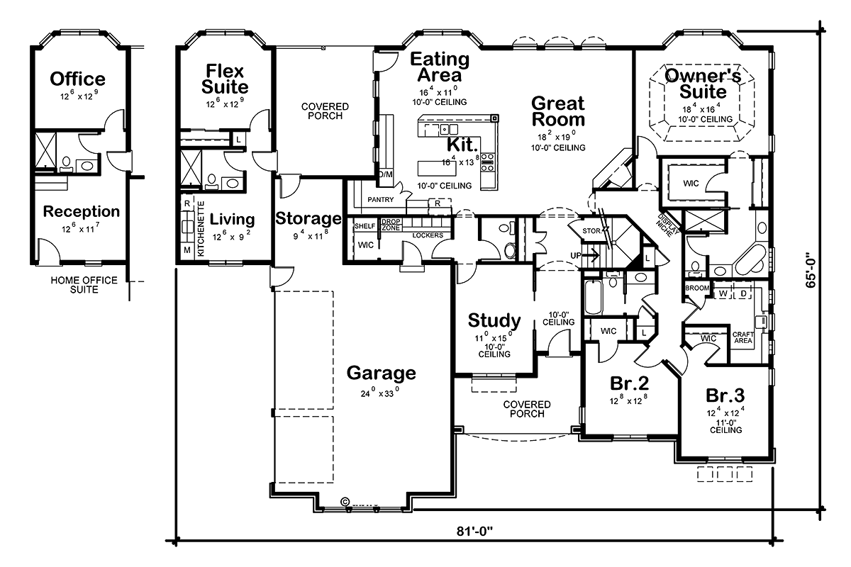 House Plan 80492 Level One