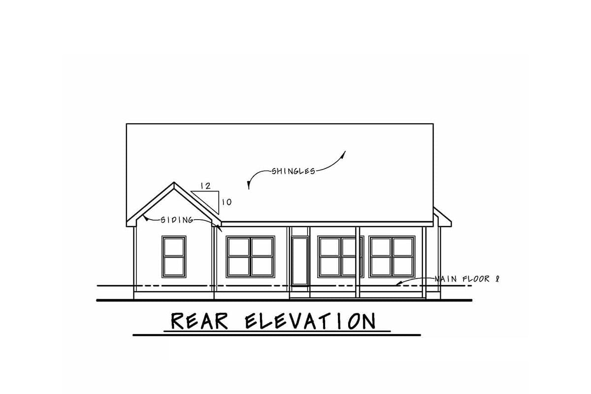 House Plan 80498 Rear Elevation