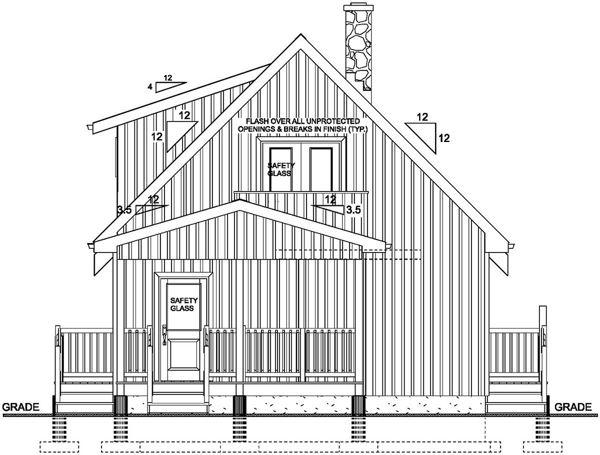 House Plan 80518 Rear Elevation