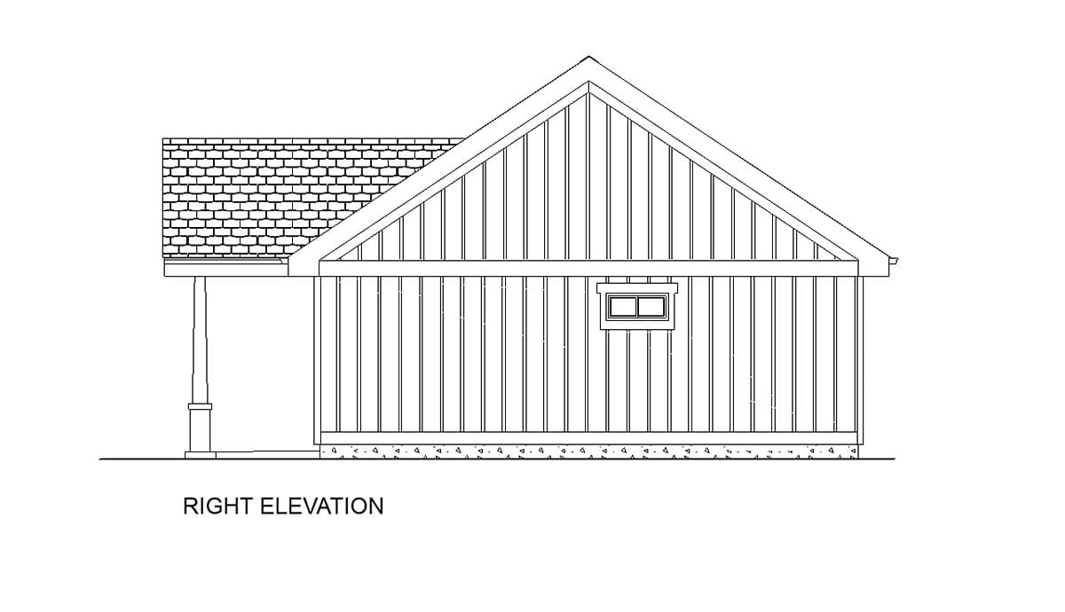 Country, Craftsman, Farmhouse, Ranch Plan with 988 Sq. Ft., 2 Bedrooms, 2 Bathrooms Picture 2