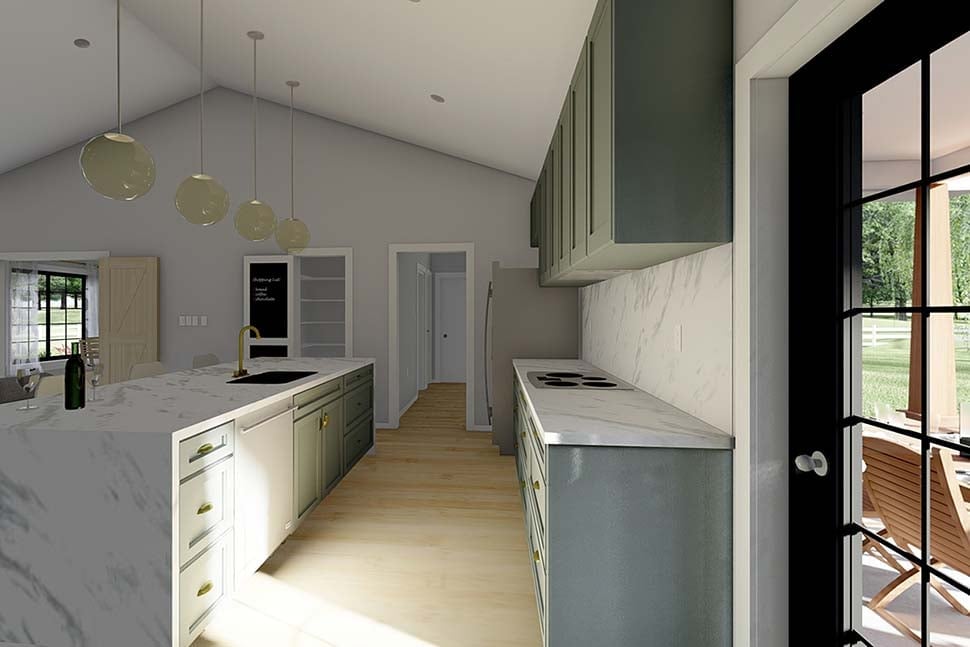 Country, Craftsman, Farmhouse, Ranch Plan with 1232 Sq. Ft., 2 Bedrooms, 2 Bathrooms, 2 Car Garage Picture 5