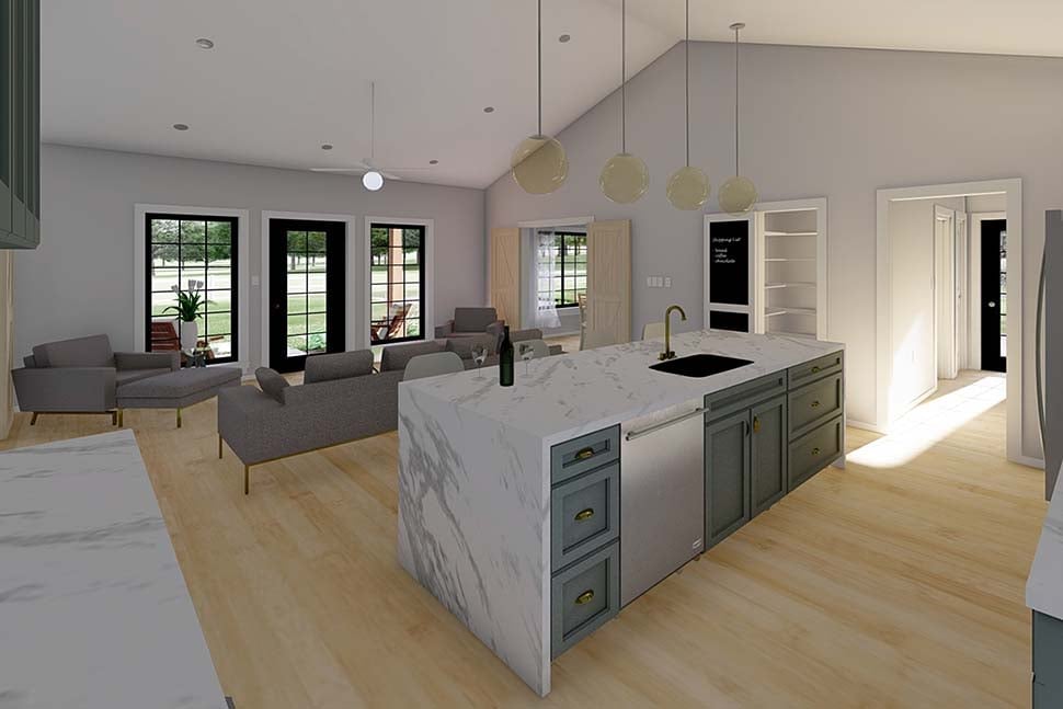 Cabin, Country, Craftsman, Ranch Plan with 1232 Sq. Ft., 2 Bedrooms, 2 Bathrooms Picture 7