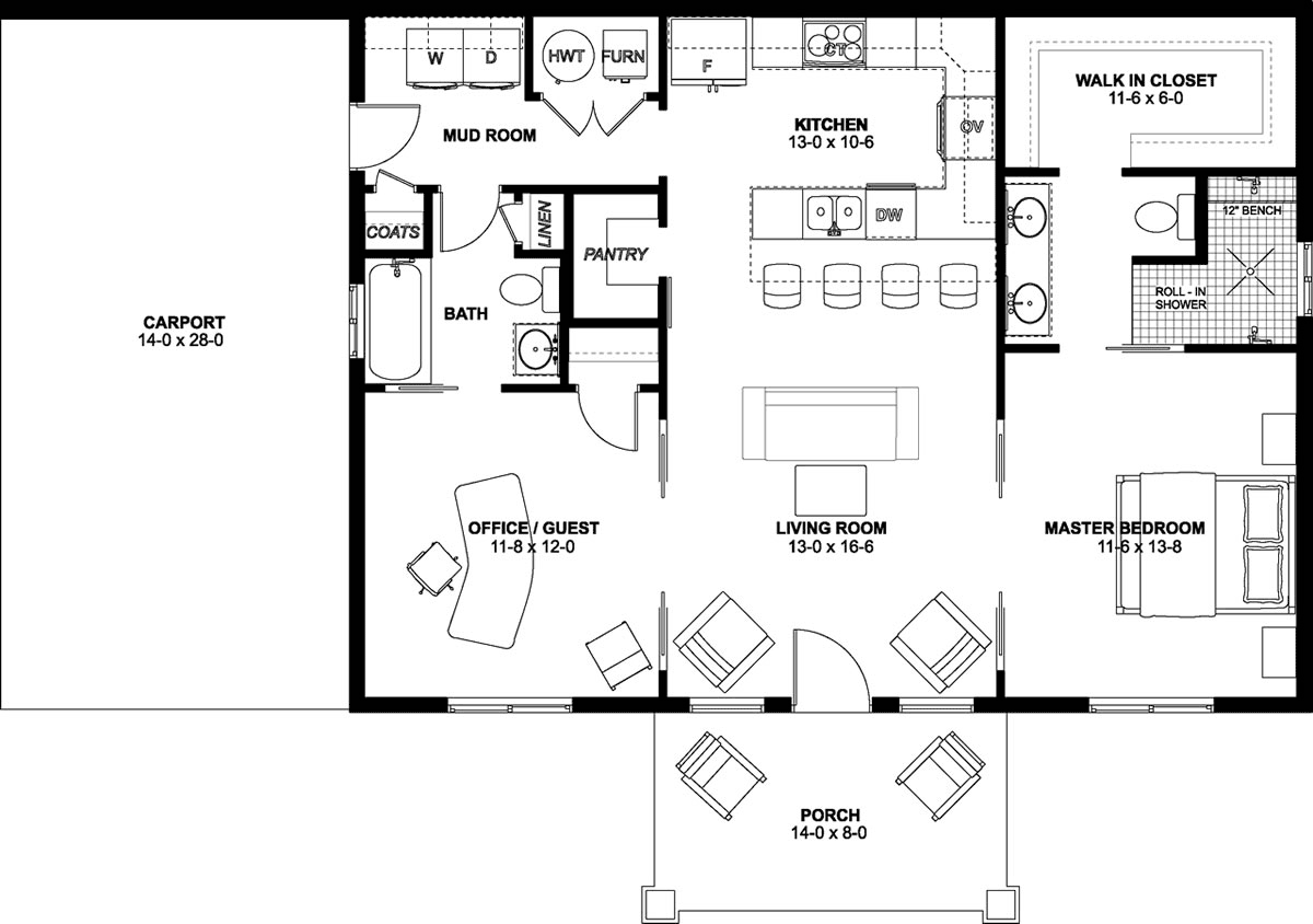 House Plan 80530 Level One