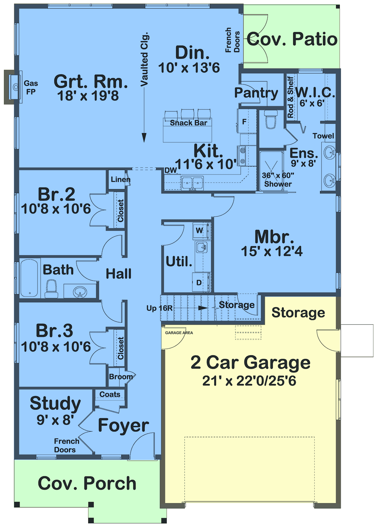 House Plan 80547 Level One