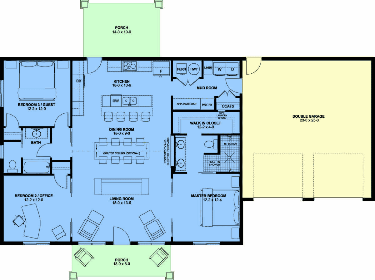 House Plan 80549 Level One