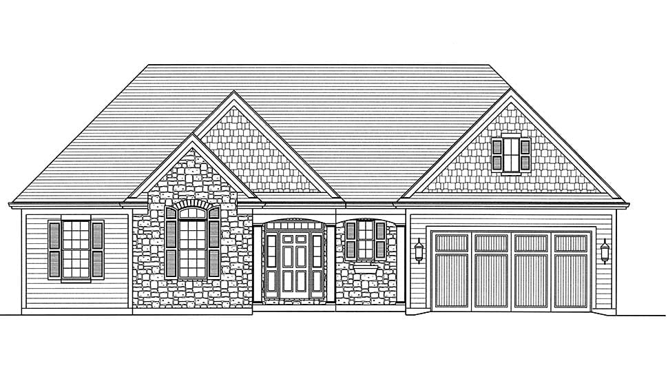 Traditional Plan with 1867 Sq. Ft., 3 Bedrooms, 3 Bathrooms, 2 Car Garage Picture 4