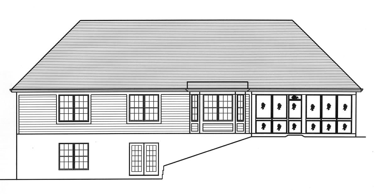 House Plan 80615 Rear Elevation