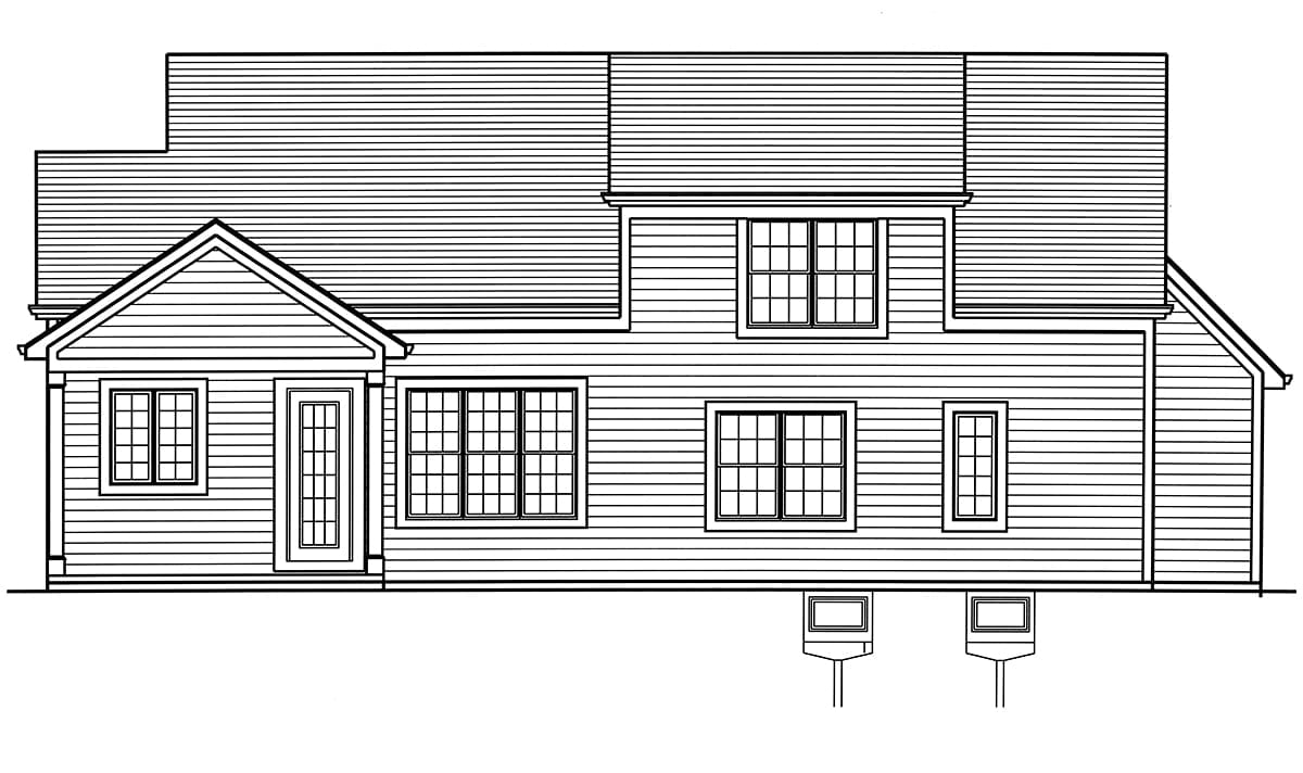 House Plan 80623 Rear Elevation