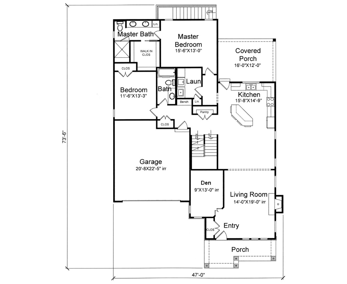 House Plan 80633 Level One