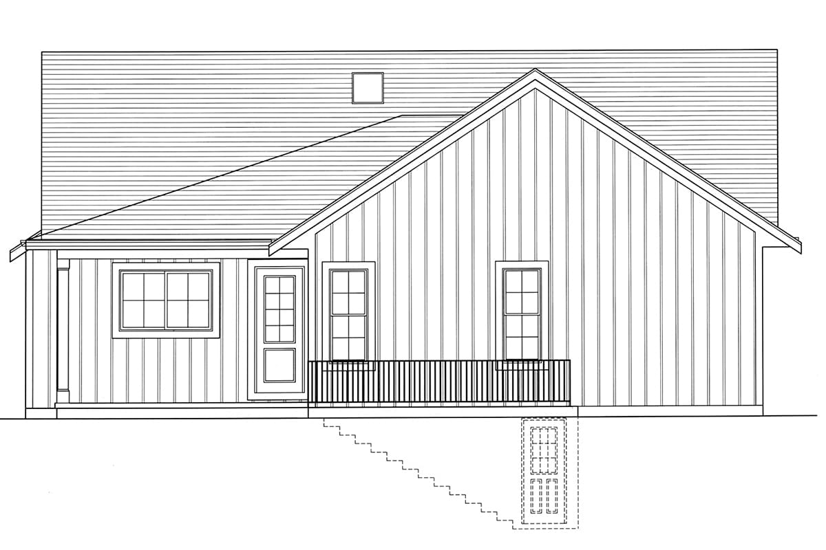 House Plan 80633 Rear Elevation