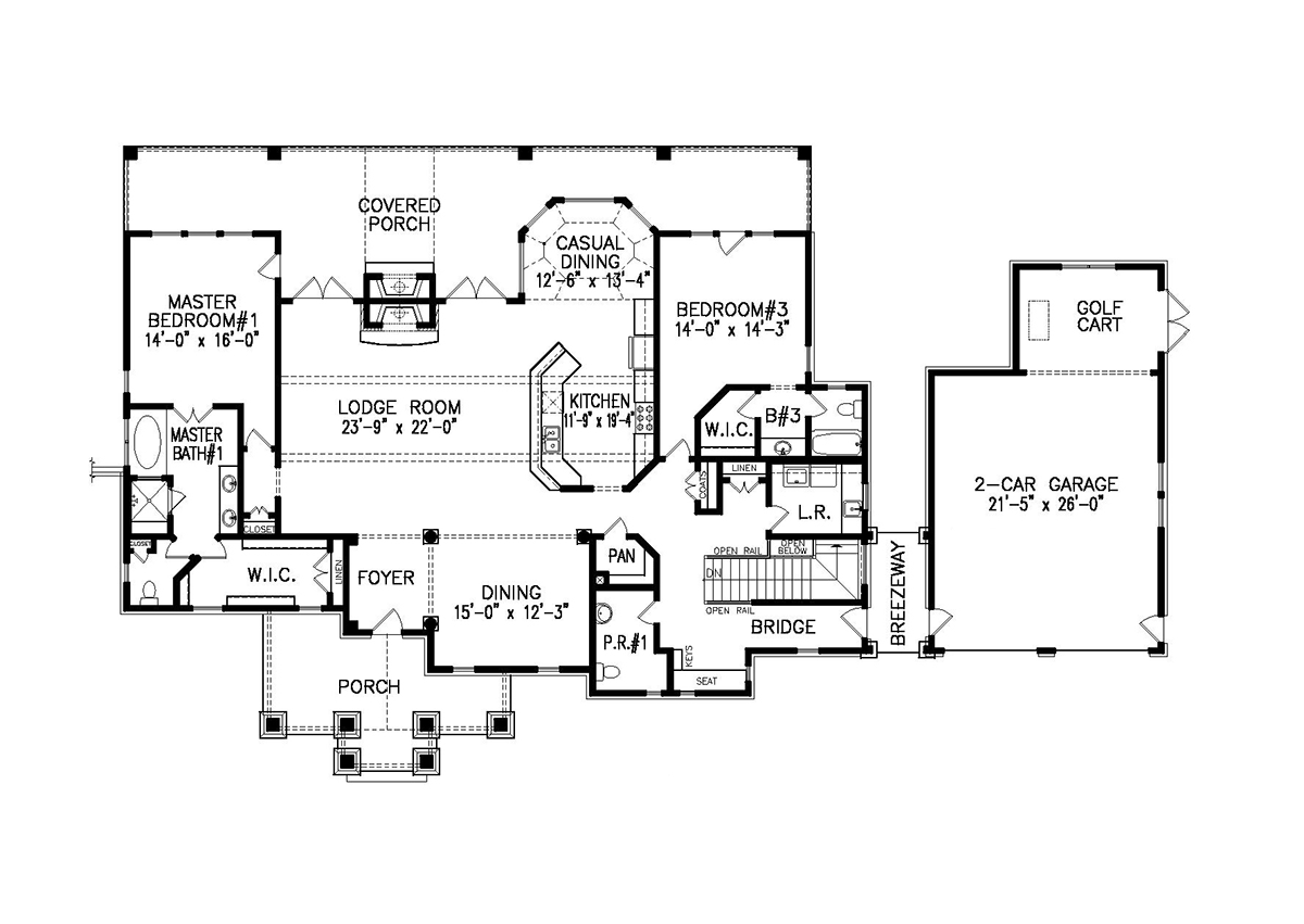 House Plan 80704 Level One