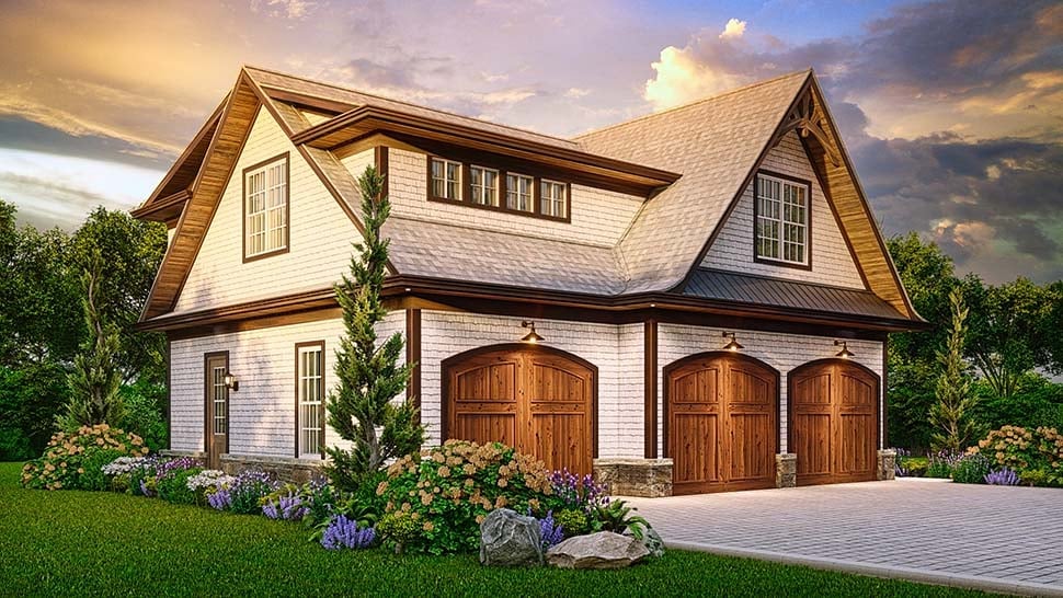 Craftsman, European, French Country Plan with 167 Sq. Ft., 1 Bathrooms, 3 Car Garage Picture 4