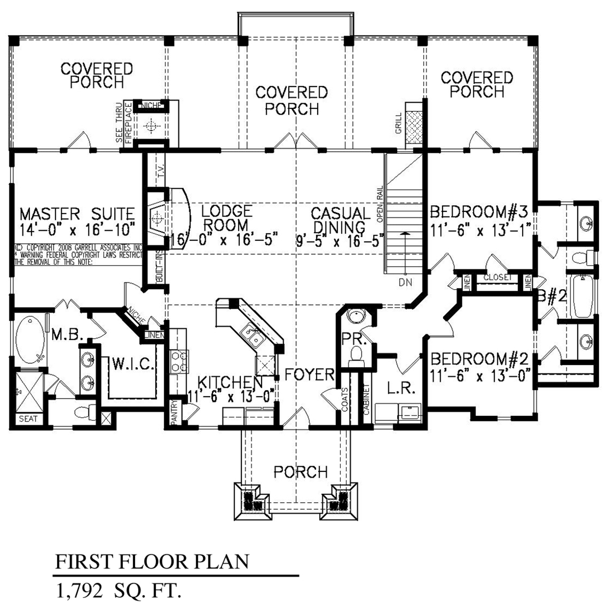 House Plan 80751 Level One