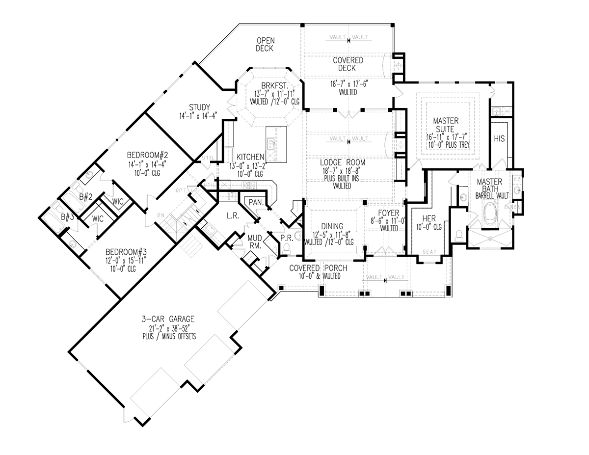 House Plan 80754 Level One