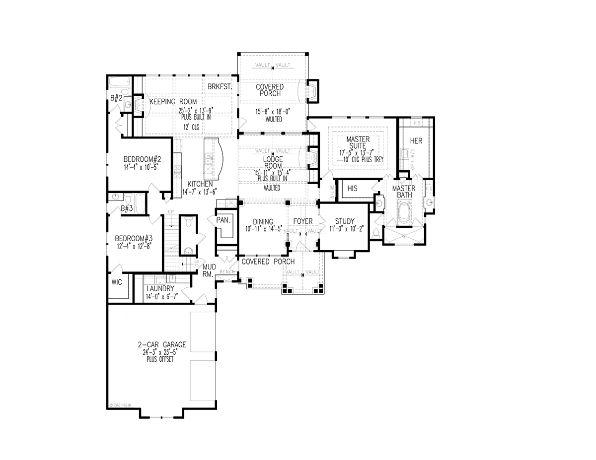 House Plan 80765 Level One