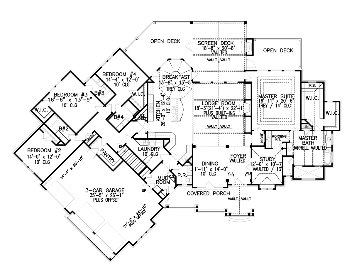 House Plan 80766 Level One