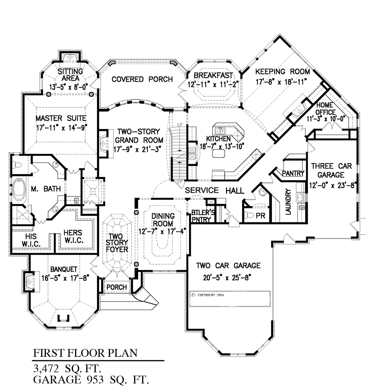 House Plan 80767 Level One