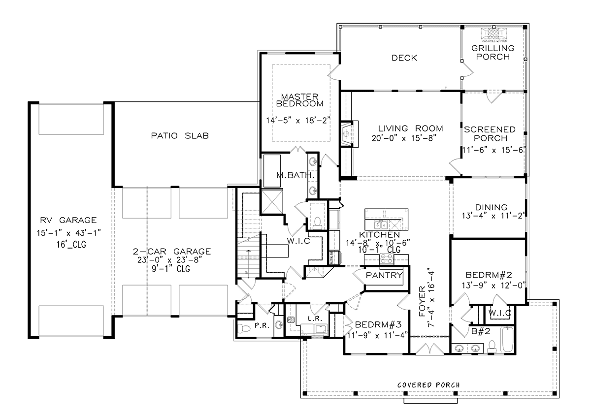 House Plan 80771 Level One