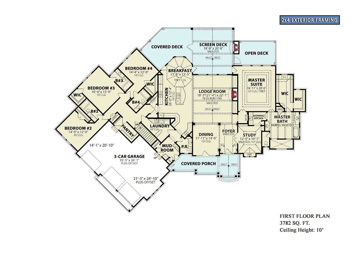 House Plan 80773 Level One
