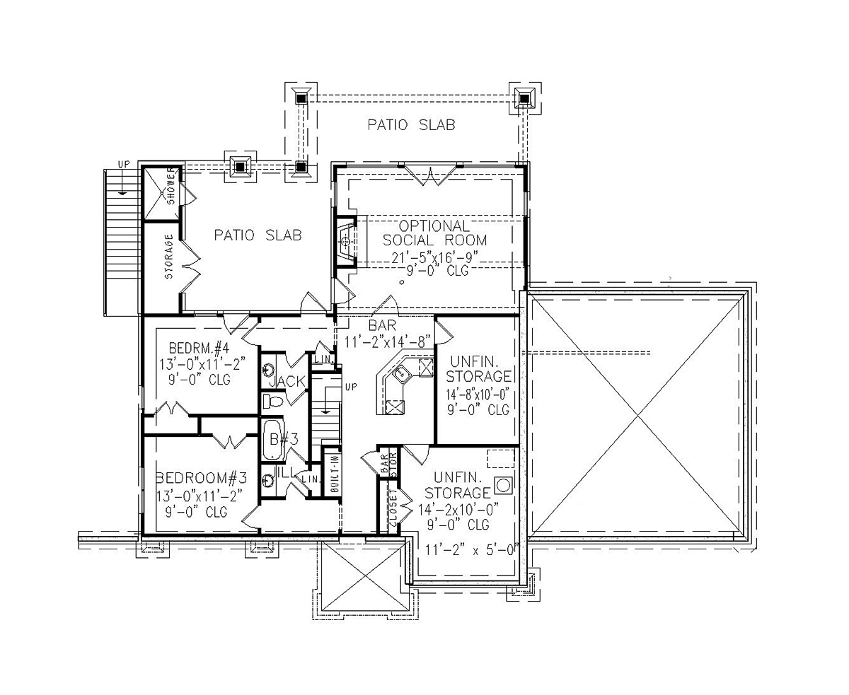 House Plan 80774 Lower Level
