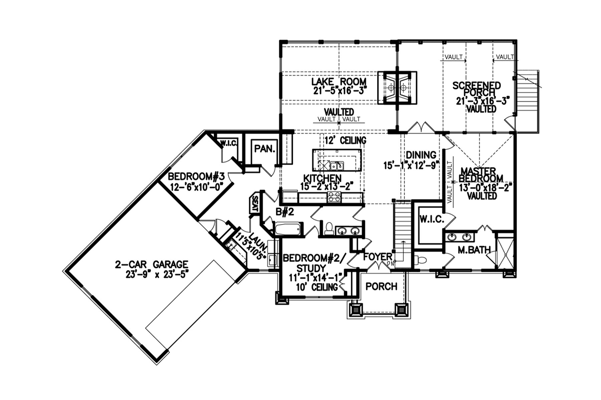 House Plan 80775 Level One
