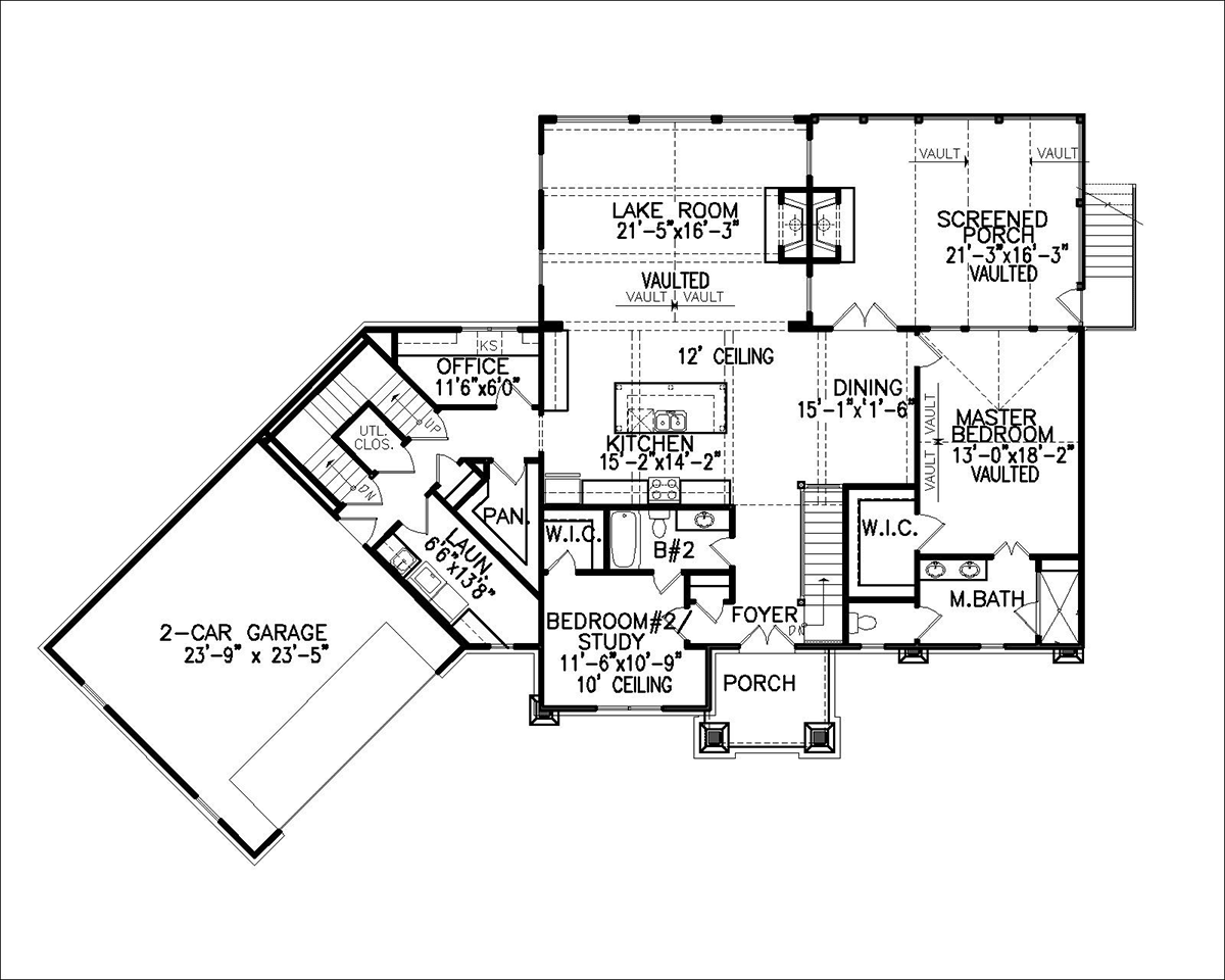 House Plan 80777 Level One