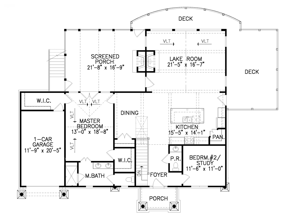 House Plan 80780 Level One