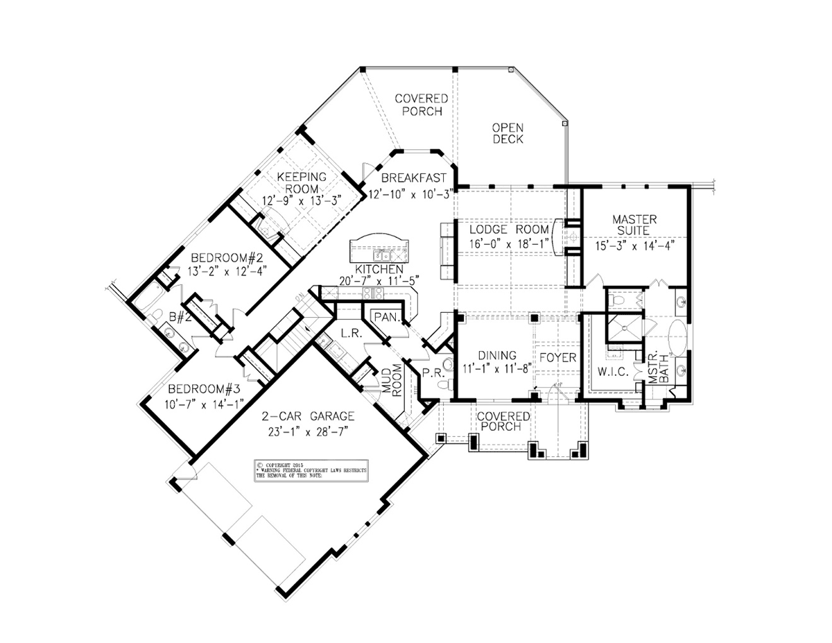 House Plan 80784 Level One