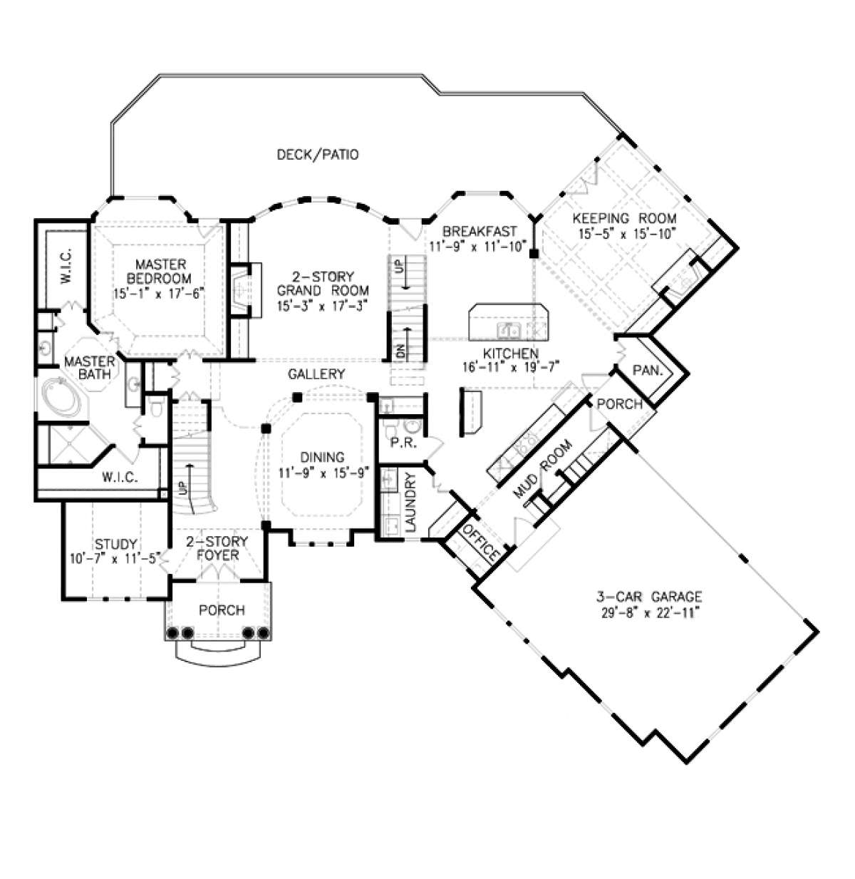 House Plan 80788 Level One