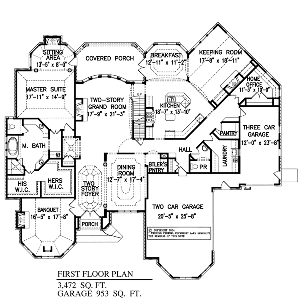 House Plan 80791 Level One