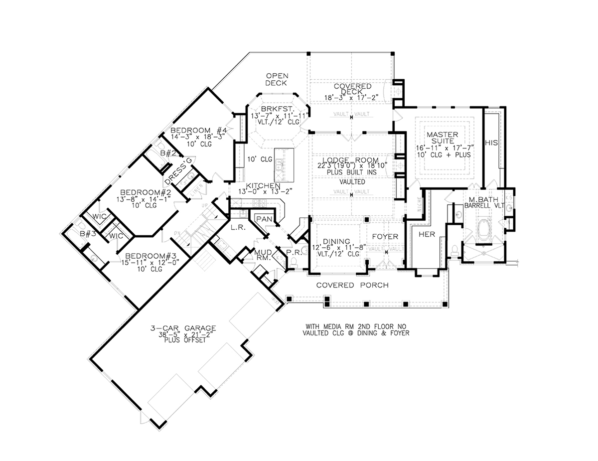 House Plan 80792 Level One