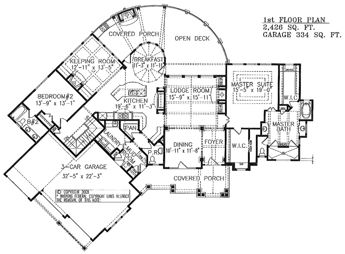 House Plan 80796 Level One