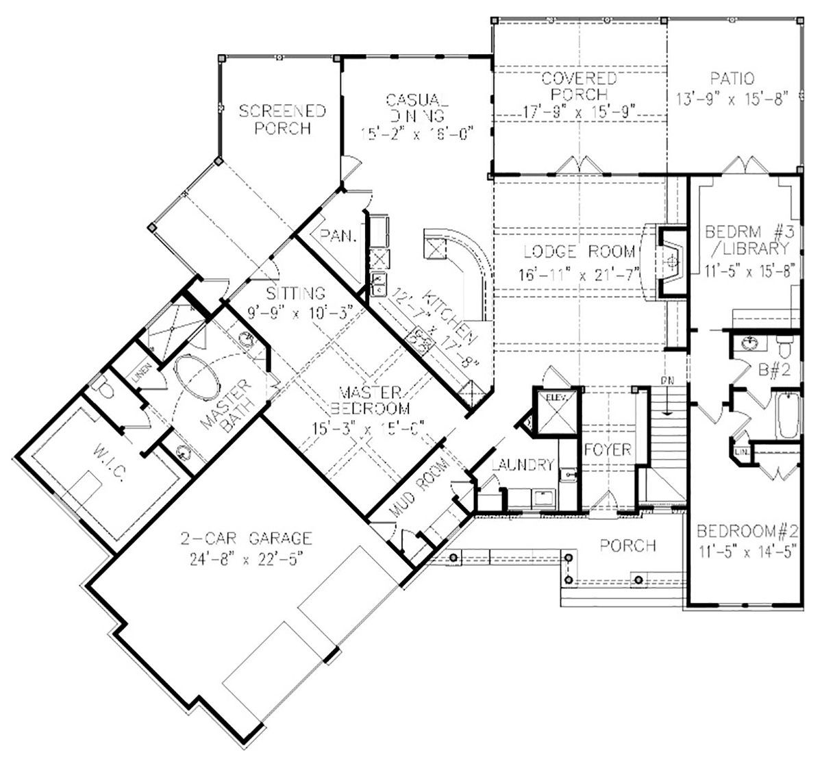 House Plan 80797 Level One