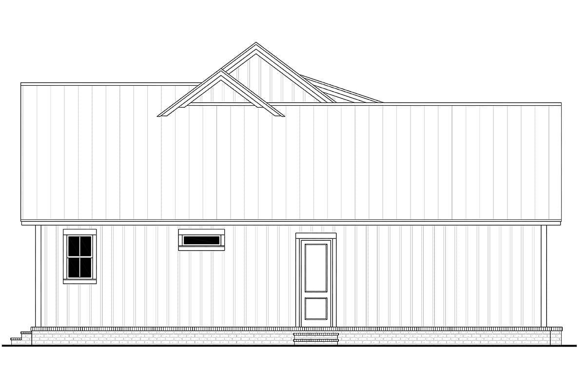 Country, Farmhouse Plan with 1740 Sq. Ft., 3 Bedrooms, 2 Bathrooms, 2 Car Garage Picture 3