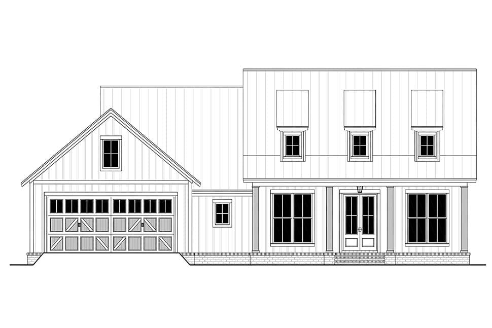Country, Farmhouse Plan with 1740 Sq. Ft., 3 Bedrooms, 2 Bathrooms, 2 Car Garage Picture 4