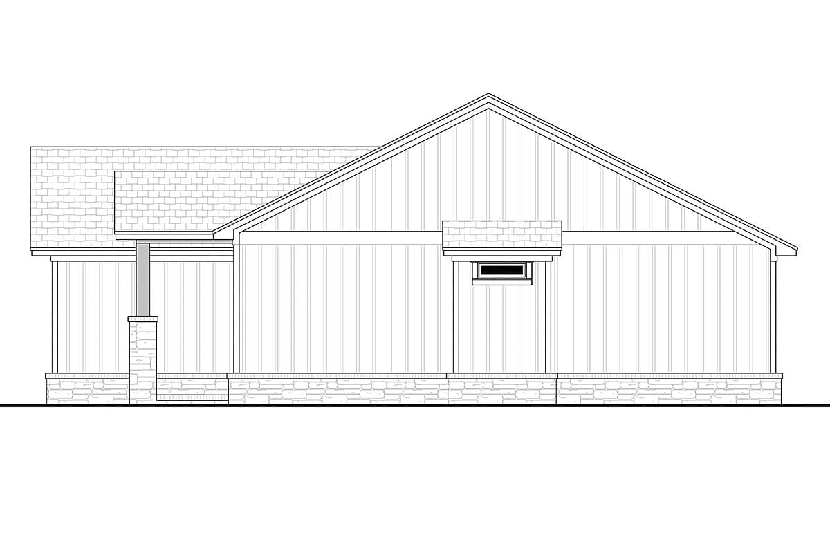 Bungalow, Country, Craftsman, Farmhouse, New American Style, Ranch Plan with 1599 Sq. Ft., 3 Bedrooms, 3 Bathrooms, 2 Car Garage Picture 2