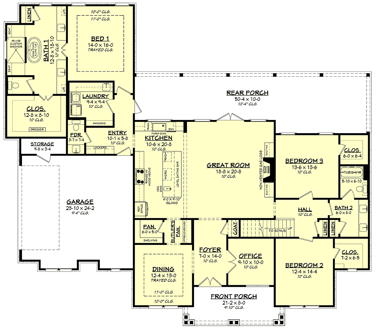 House Plan 80821 Level One