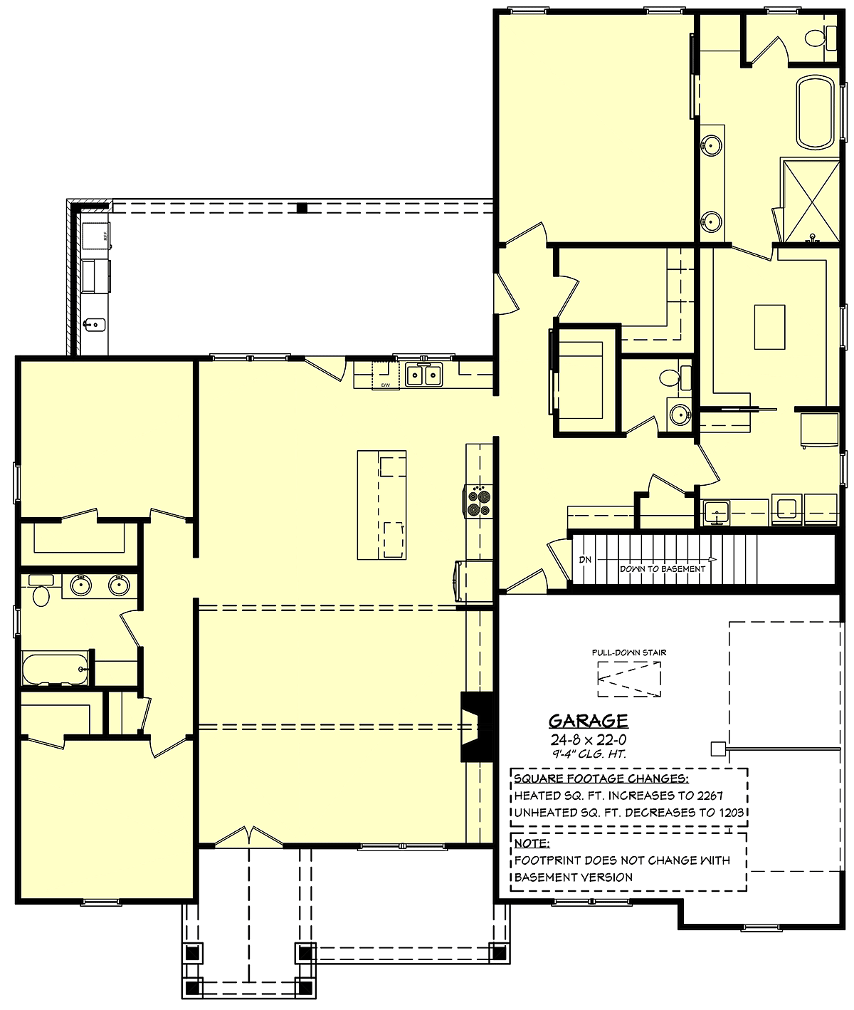 House Plan 80827 Alternate Level One