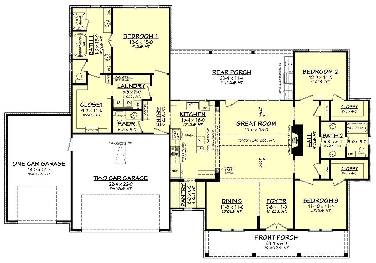 House Plan 80831 Level One