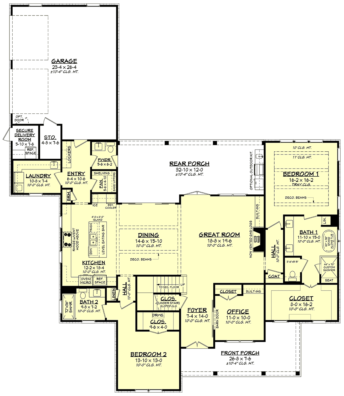 House Plan 80832 Level One