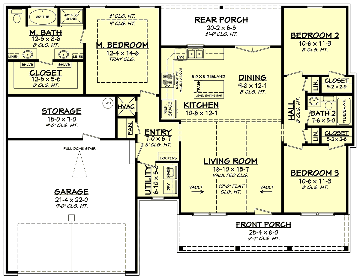 House Plan 80834 Level One
