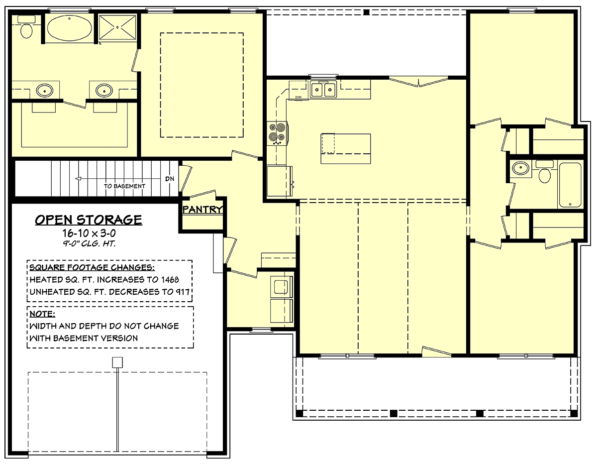 House Plan 80834 Alternate Level One
